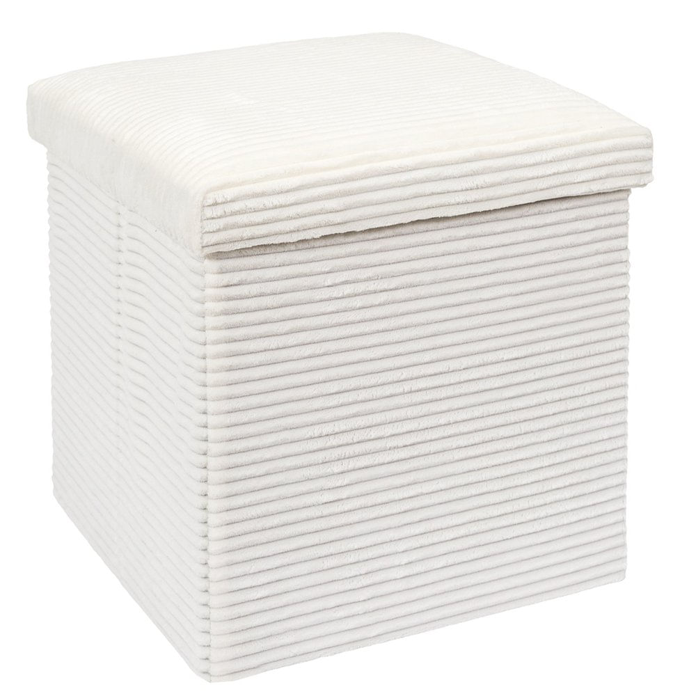 Banco Cuadrado Plegable con Almacenamiento 38 cm Color Beige Banco Cuadrado Plegable con Almacenaje 38 x 38 cm Color Blanco