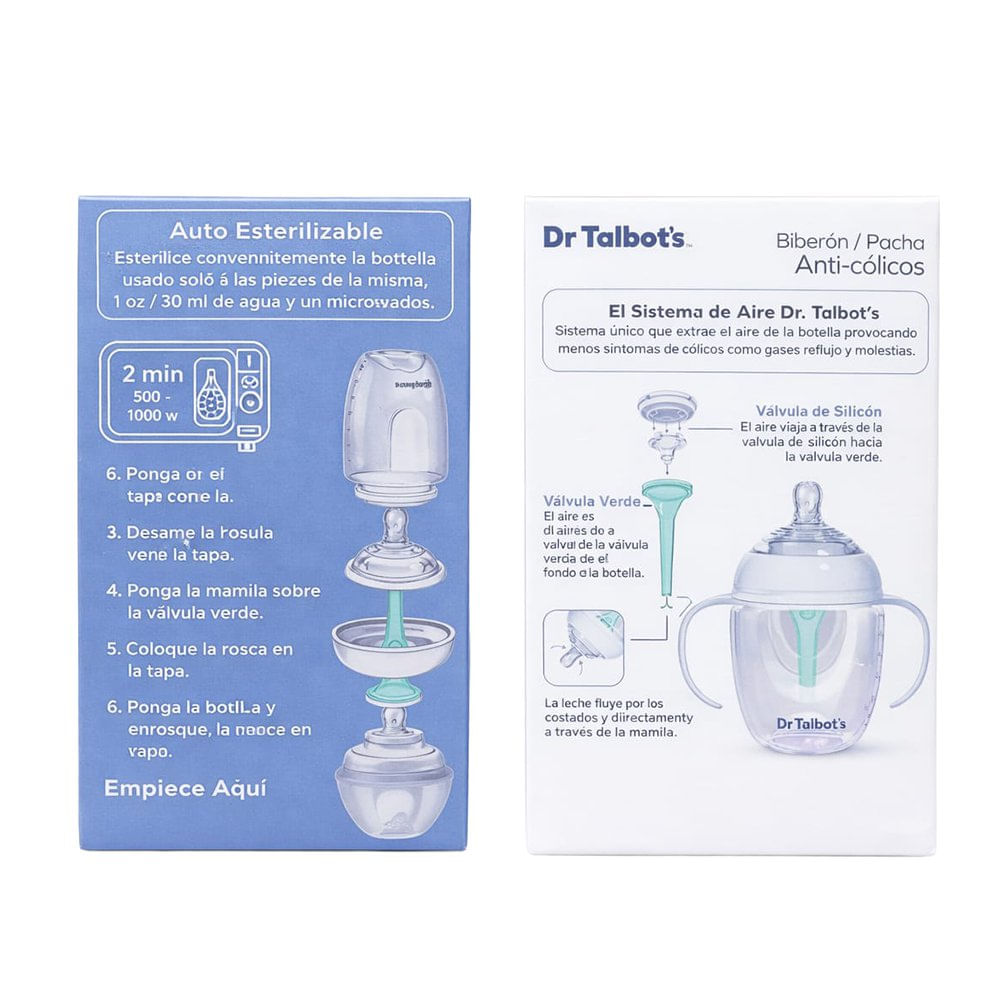Pacha Anticólicos y Auto Esterilizante de 6 Oz Biberón Autoesterilizante 6 oz