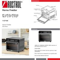 Horno Freidor Negro 26 L - Rosthal