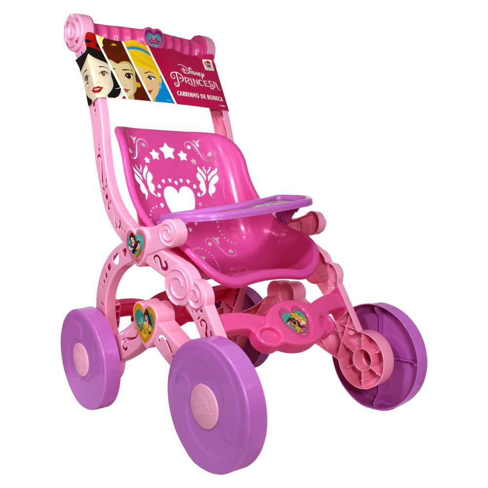 Carruaje para Muñecas Disney Princesas Color Rosado Carruaje para Muñecas Diseño Princesas Rosado y Lila