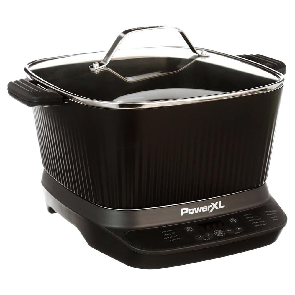 Olla Eléctrica Multifunción StirMax con Tapadera de Vidrio de 7 L Color Negro