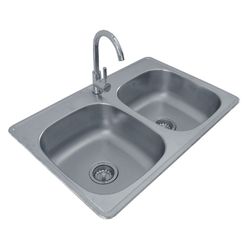 Kit de Lavatrastos de 2 Fosas 84X56X18 Cm