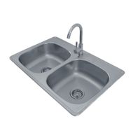 Kit de Lavatrastos de 2 Fosas 84X56X18 Cm