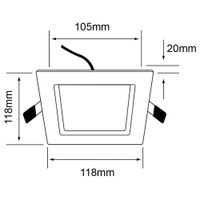 Lámpara LED Cuadrada Empotrable 6 W Luz Cálida