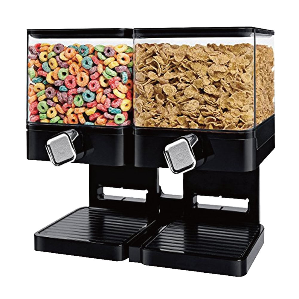 Dispensador Cuadrado Doble para Cereal Color Negro