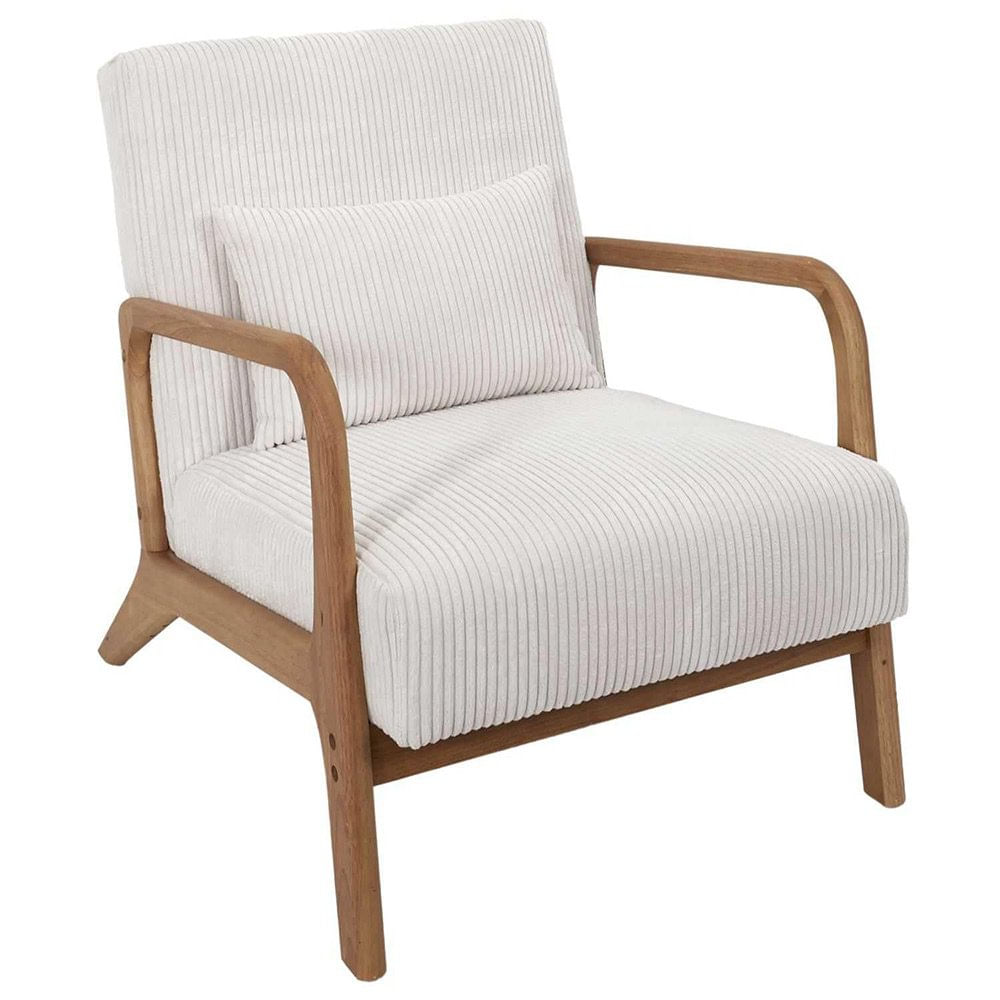 Sillón Scott de 64.5 x 83.5 x 75 cm con Cojín Lumbar - Varios Colores Beige