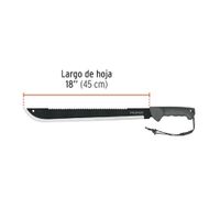 Machete Doble Filo con Cacha Bimaterial y Funda 18 Plg