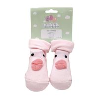 Calceta Infantil con Patito Rosa 6-12 Meses