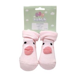 Calceta Infantil con Patito Rosa 6-12 Meses