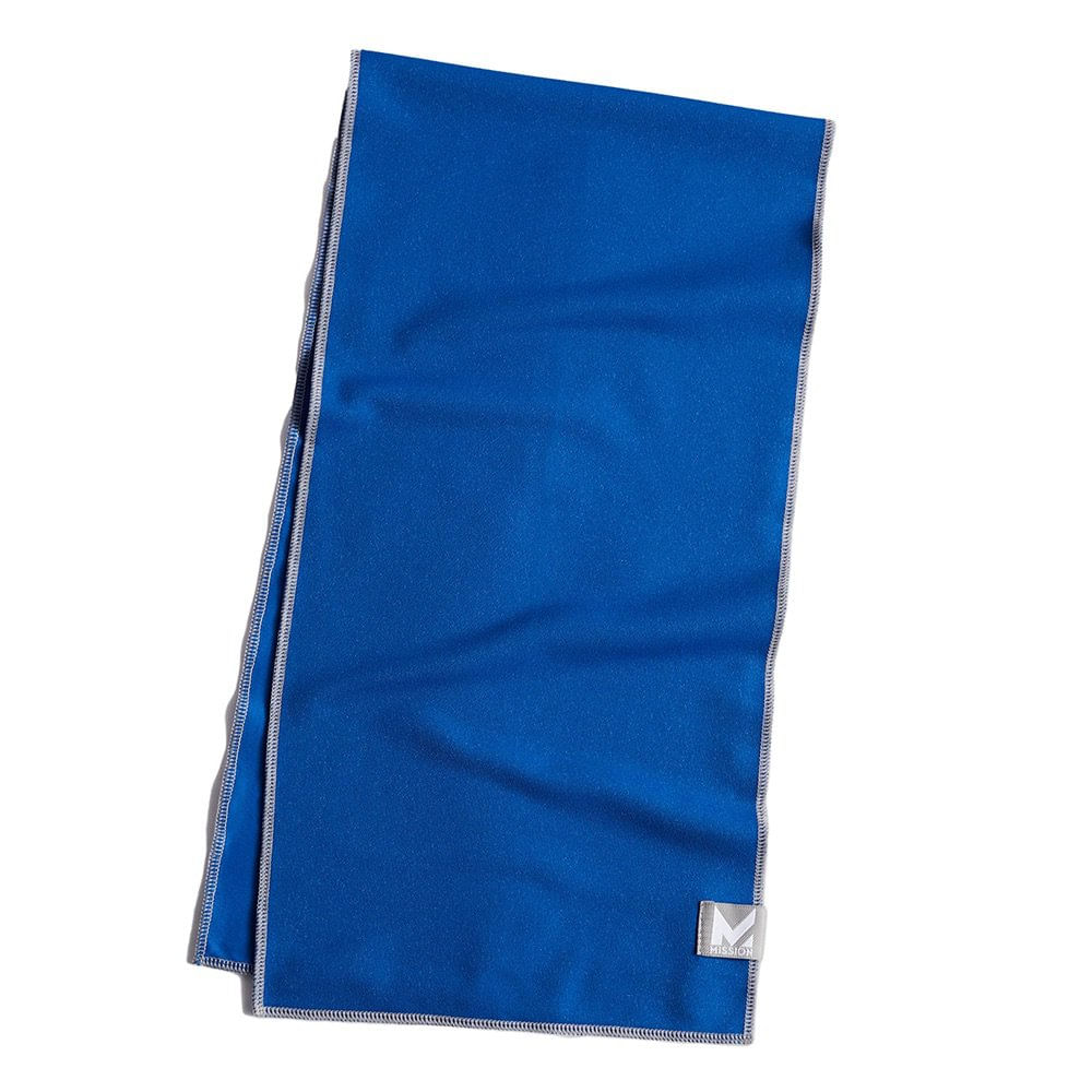 Toalla Refrescante de Poliéster y Nylon Azul de 11 x 33 Plg
