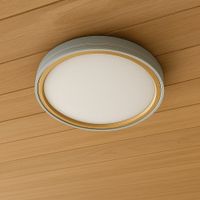 Plafón LED Circular Blanco con Bisel Dorado