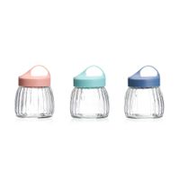Set de 3 Frascos de Vidrio con Tapa Colores Surtidos