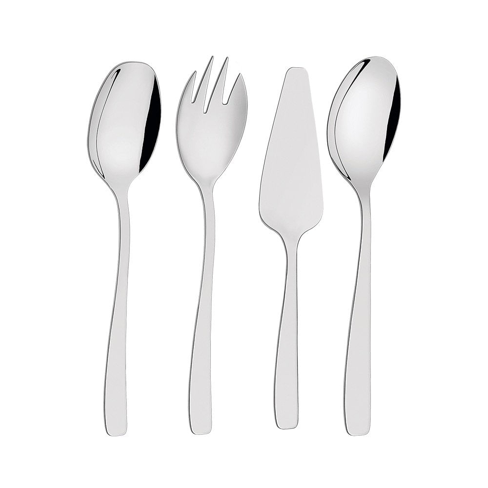 Set de 4 Utensilios Rio Color Plateado Set de 4 Utensilios Río de Acero Inoxidable para Se…