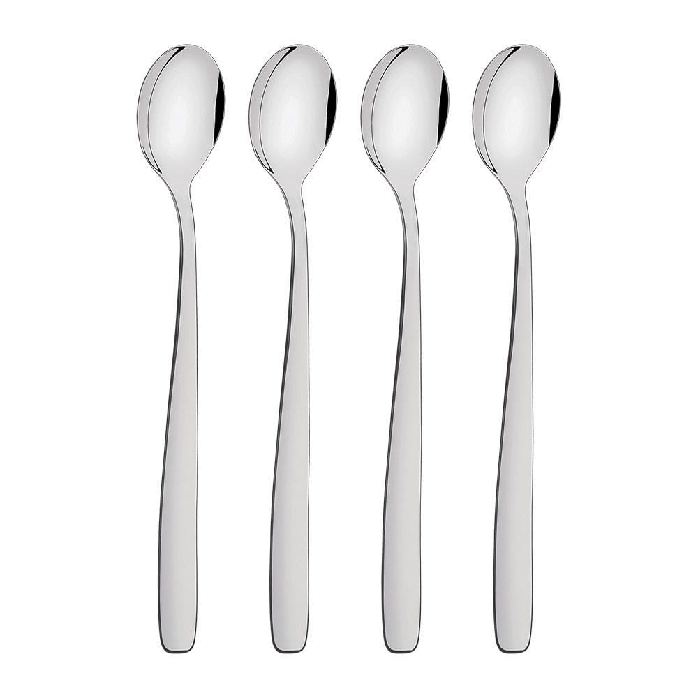 Set de 4 Cucharas Río para Refresco Color Plateado Set de 4 Cucharas para Refresco Río de…