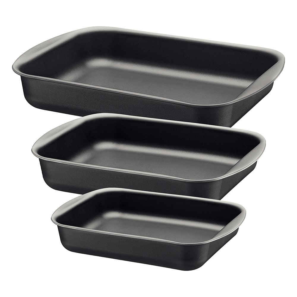 Set de 3 Moldes Rectangulares Antiadherentes Color Negro