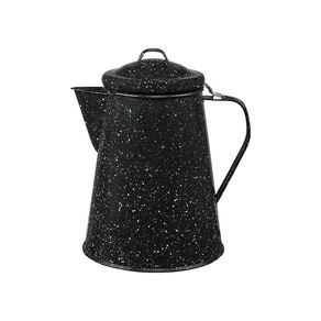 Cafetera Esmaltada Negra con Asa
