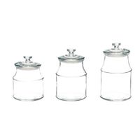 Set de 3 Frascos de Vidrio Transparente