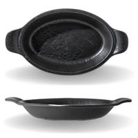 Plato Hondo Ovalado Negro