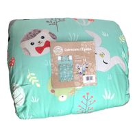 Cubre-Cama-Infantil-Verde-Diseño-Animales