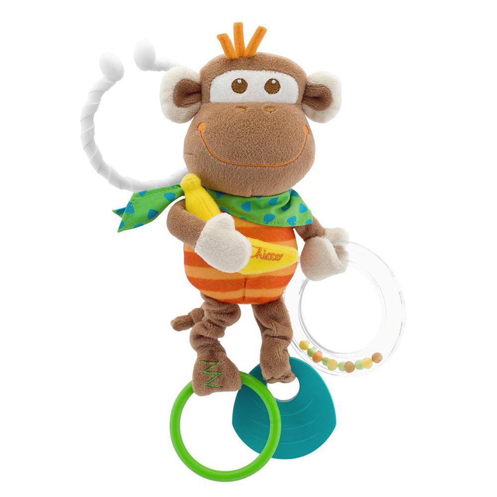 Peluche Sensorial Colgable Diseño de Mono y Mordedor para 3-24 Meses Colgante Mono Multiac…