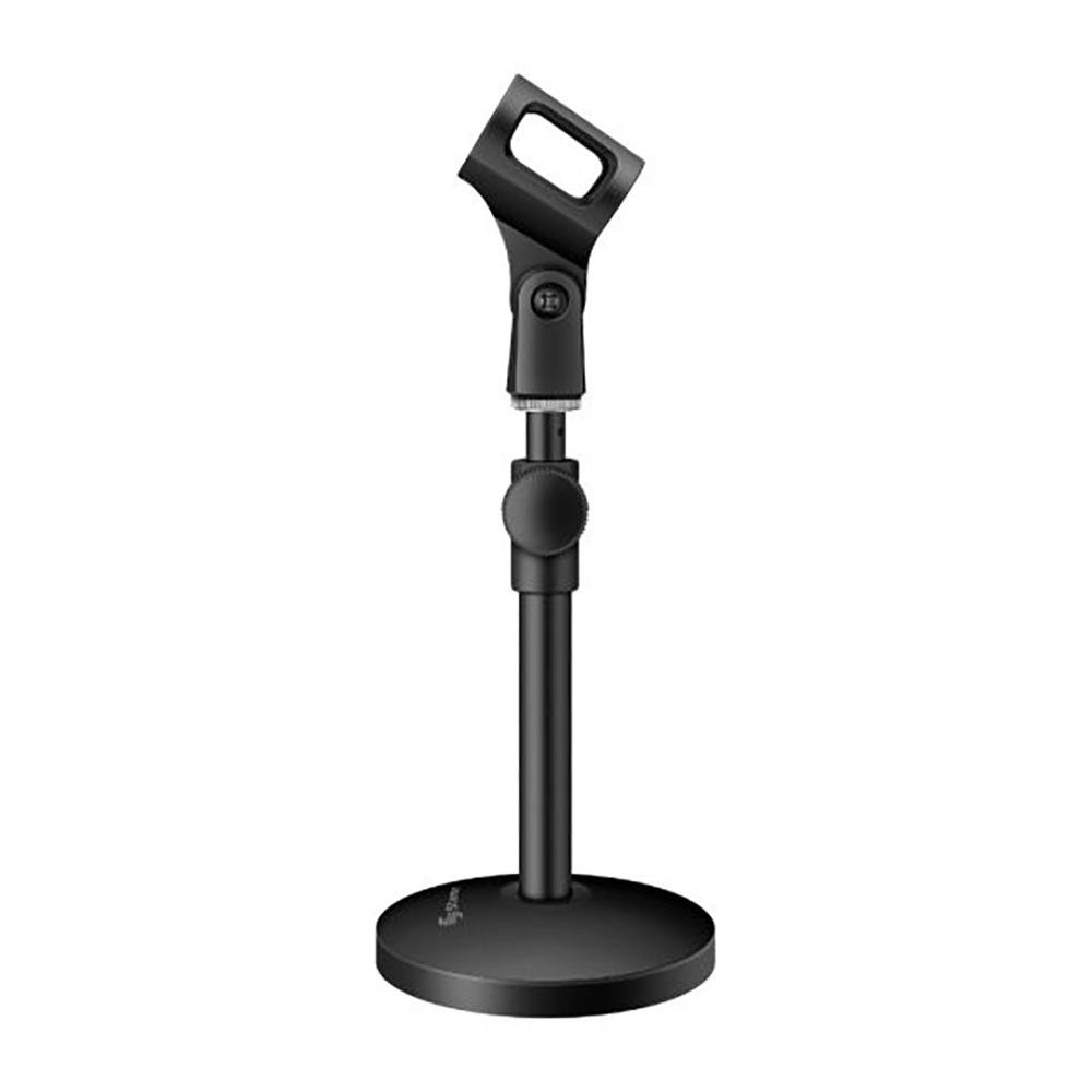 Soporte de Mesa MS-504 para Micrófono con Clip y Altura Ajustable en Color Negro Soporte d…