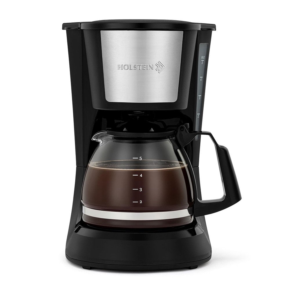 Cafetera Eléctrica para 5 Tazas con Jarra de Vidrio Color Negro