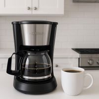 Cafetera Convencional Negro y Acero Inoxidable 5 Tazas