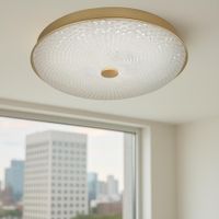 Plafón Circular para Techo Cristal y Borde Dorado