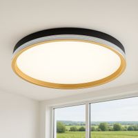Plafón LED Circular Negro con Bisel Dorado