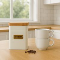 Bote Almacenador Para Café Blanco Con Tapa 1.6 L
