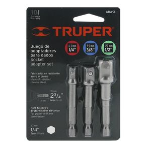 Set 3 Adaptadores Dado Largo 2 3/4 - Truper