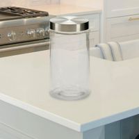 Bote de Cristal Cilíndrico con Tapa de Acero 1 L