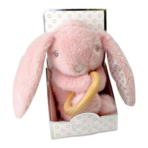 Peluche-de-Conejo-Rosa-con-Aro-de-Madera
