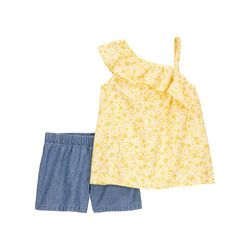 Conjunto de 2 Pzas Short Floral Amarillo - Varias Tallas