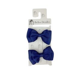 Moñas Doble Tipo Vinil Azul Marino 2 Pzas