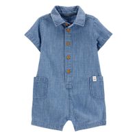 Romper de Tela Chambray Azul - Varias Tallas