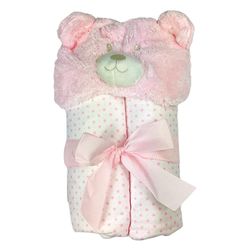 Bata-de-Baño-Infantil-con-Capucha-de-Oso-Rosada