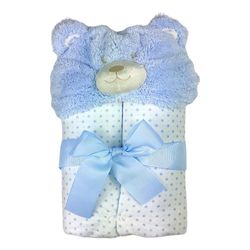 Bata-de-Baño-Infantil-con-Capucha-de-Oso-Celeste