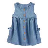 Vestido de Tela Chambray Azul - Varias Tallas