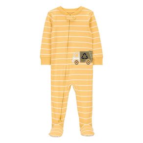 Mameluco para Bebé a Rayas Amarillas con Estampado de Camión Varias Tallas