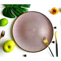 Plato-Base-33-Cm-Blanco-Borde-Dorado---Toscana