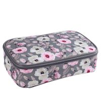 Set De 3 Cosmetiqueras Gris Flores - Viva