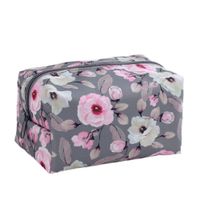 Set De 3 Cosmetiqueras Gris Flores - Viva