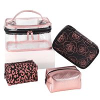 Set De 3 Cosmetiqueras Rosa Flores - Viva