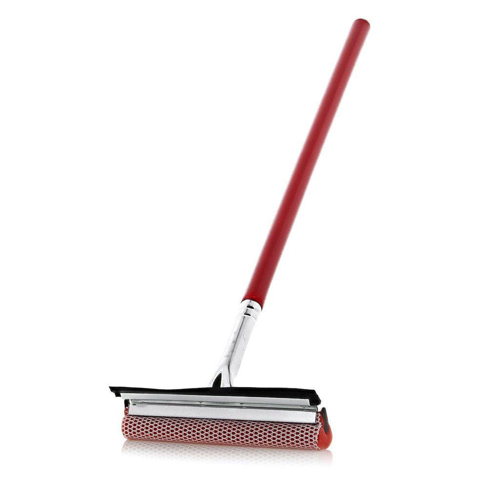 Limpiavidrios 2 en 1 Squeege con Esponja y Jalador de 20 cm Color Rojo