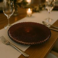 Plato Base de Vidrio Burgundy 32 Cm