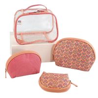 Set De 3 Cosmetiqueras Rosa Corazones - Viva