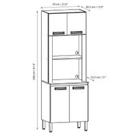 Mueble Para Microondas Despensa De 70x53.3x208 Cm - Kits Parana