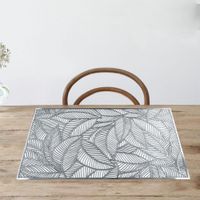 Individual-Rectangular-Gris-Diseño-Hojas-45-X-30-Cm---Viva