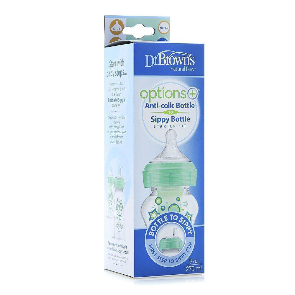 Biberón Anticólicos De Transición 9 Oz - Dr. Browns Varios Colores Verde